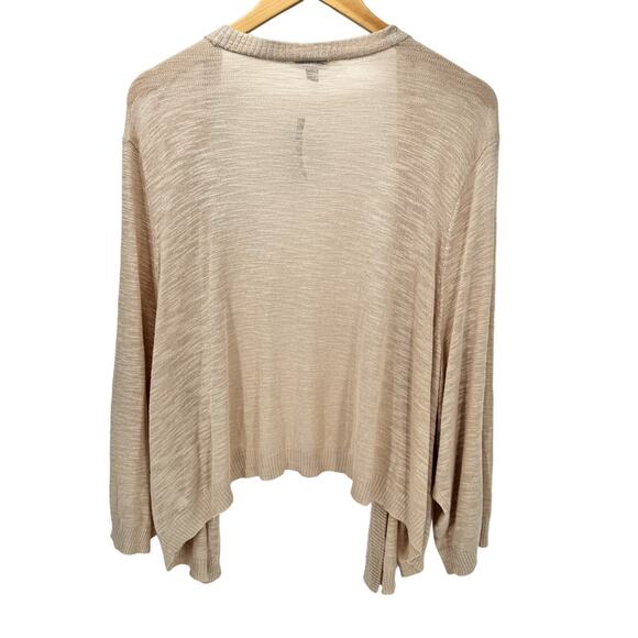 Torrid Sweater Womens 6 6X Slub Shrug Crop Knit Open 3/4 Sleeve Pale Pink NEW - Picture 4 of 7